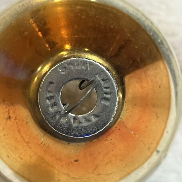 1 Vintage Shiny Brite UFO Christmas Ornament Blown Glass Mid Century MCM 3" - Picture 7 of 9